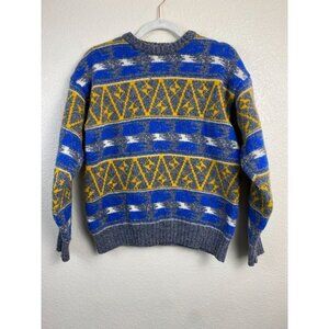 Vintage Hunt‎ Club Wool blend Women Sweaters size Medium Nordic Geometric Blue